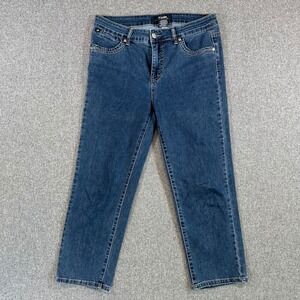 Lois Jeans Womens 31 Straight Leg Denim Blue Medium Wash Stretch Pants 32x23